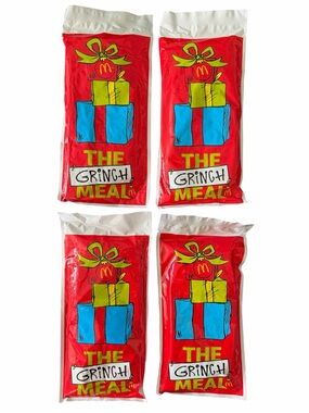 McDonald's 2025 Grinch Socks Set of 4 Green Red Blue Yellow New Sealed Christmas